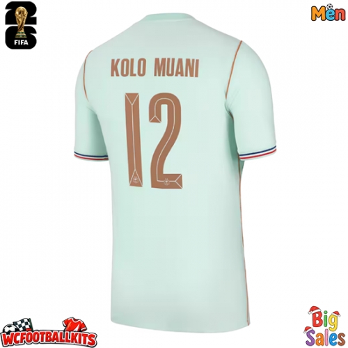 France Randal Kolo Muani #12 Replica Away Stadium Shirt World Cup 2026 Short Sleeve